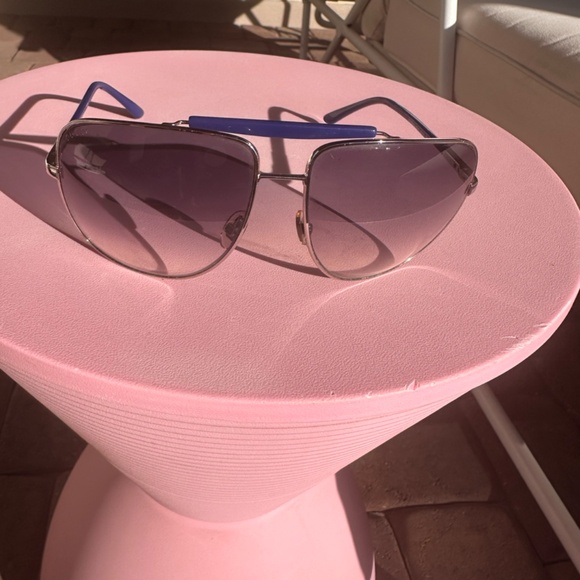 GUCCI Oversized Blue and SIlver Sunglasses - Picture 5 of 6